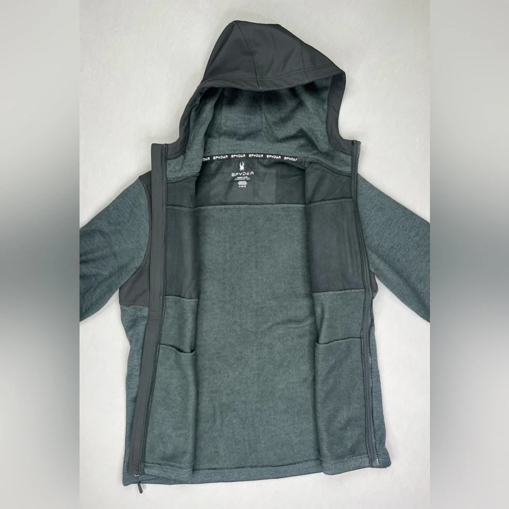 SPYDER FLEECE LINED HOODED SWEATER JACKET